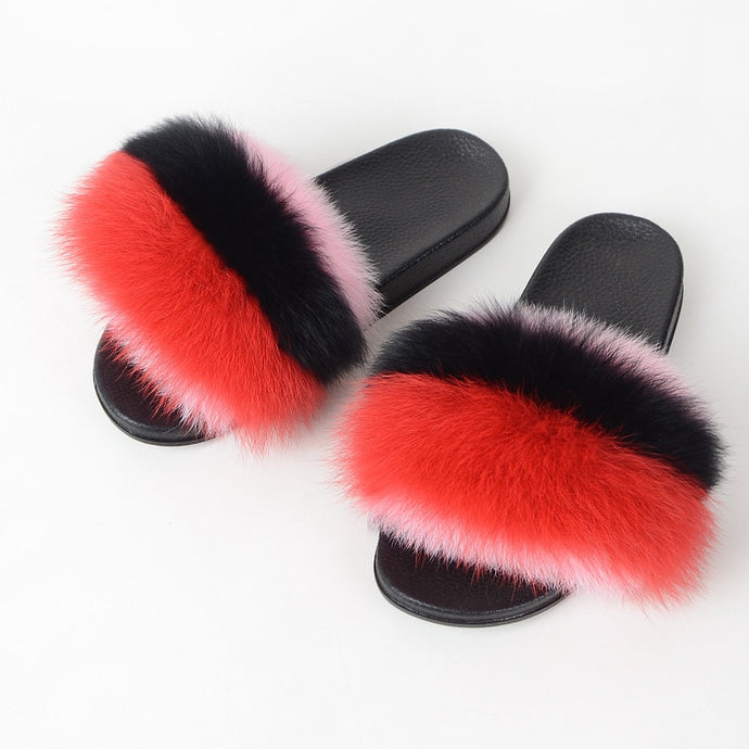 Home Slippers | Real Fox Fur