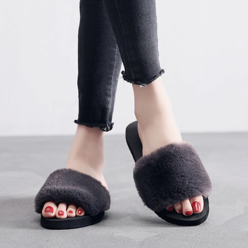 Home Slippers | Fur Sliders